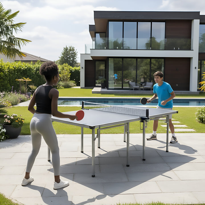 Versa Convertible Outdoor Table Tennis Table with 2-Player Set