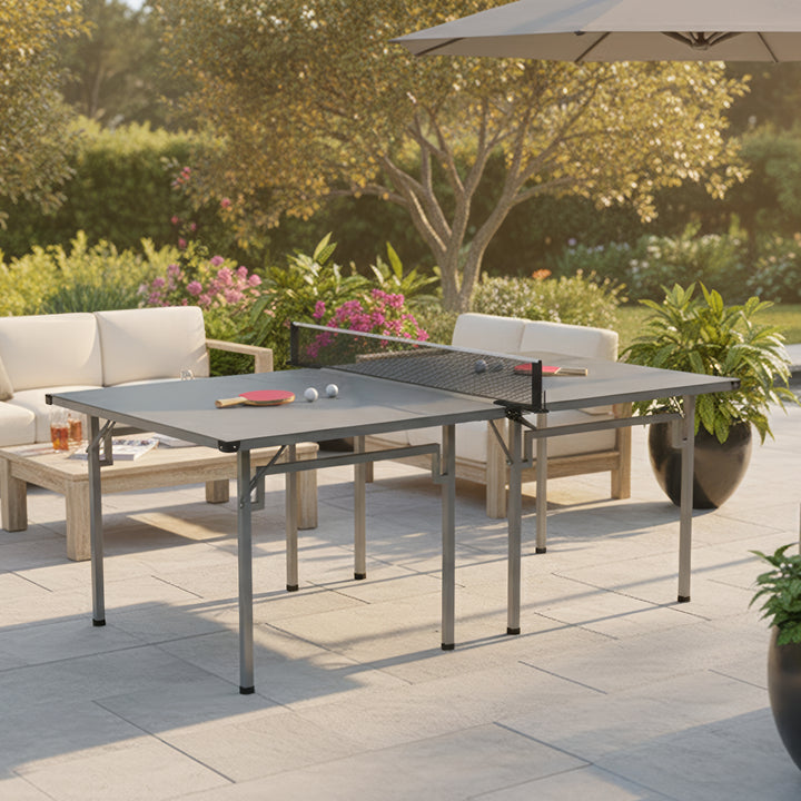 Versa Convertible Outdoor Table Tennis Table with 2-Player Set