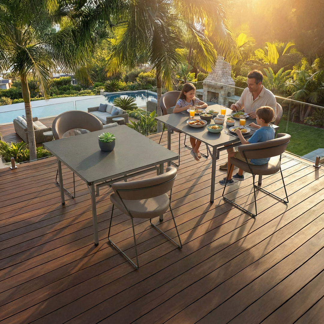 Versa Convertible Outdoor Table Tennis Table with 2-Player Set