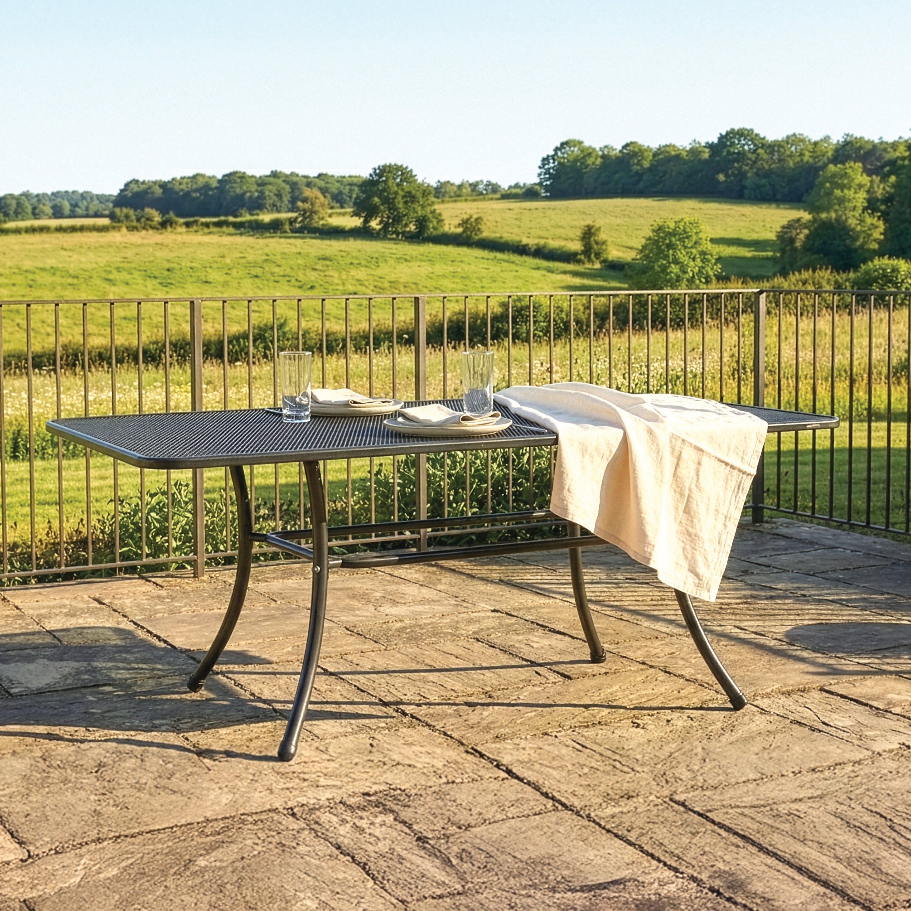 79x40-inch Wrought Iron Mesh Top Table – KETTLER USA