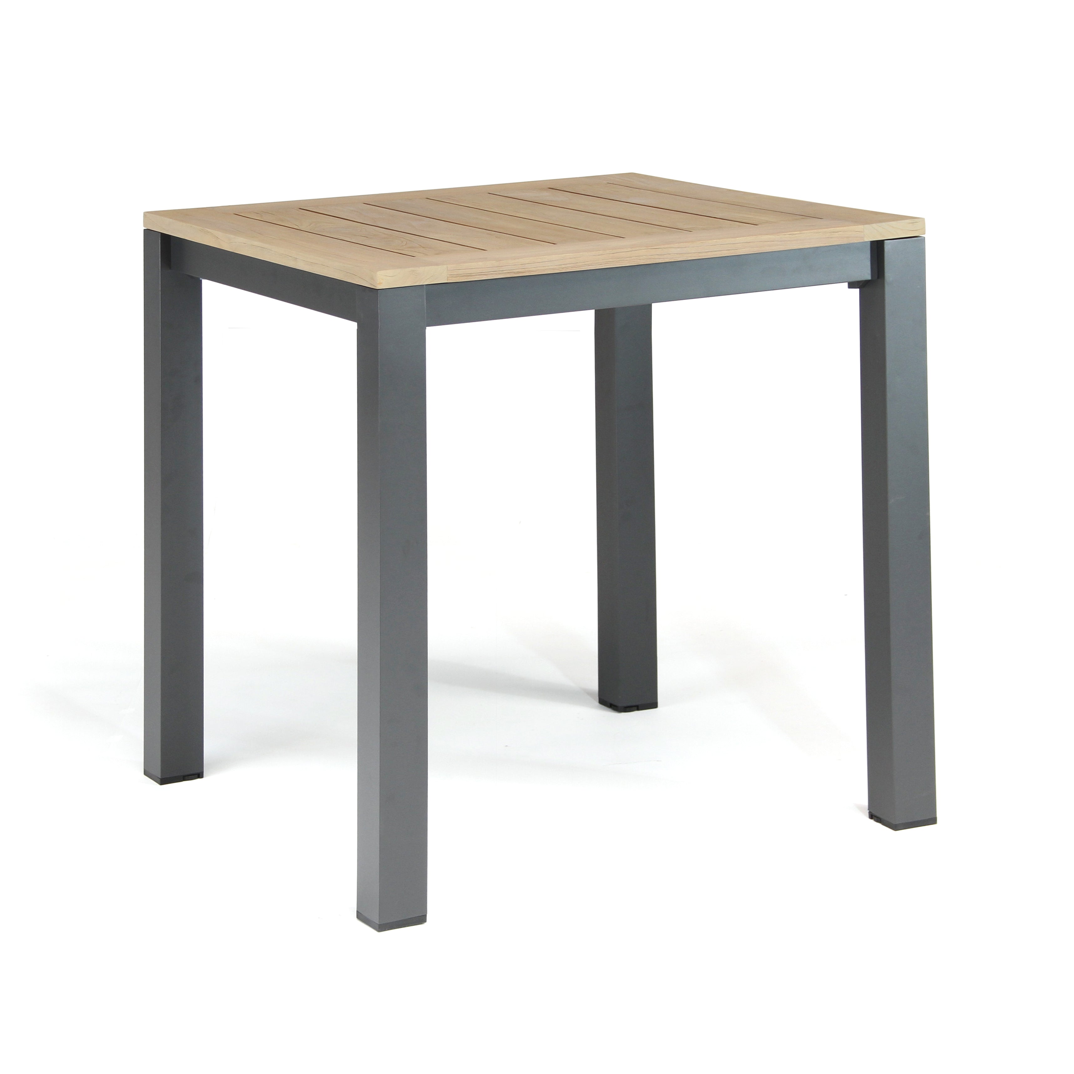 40" X 40" Elba Aluminum Bar Table With Teak Top