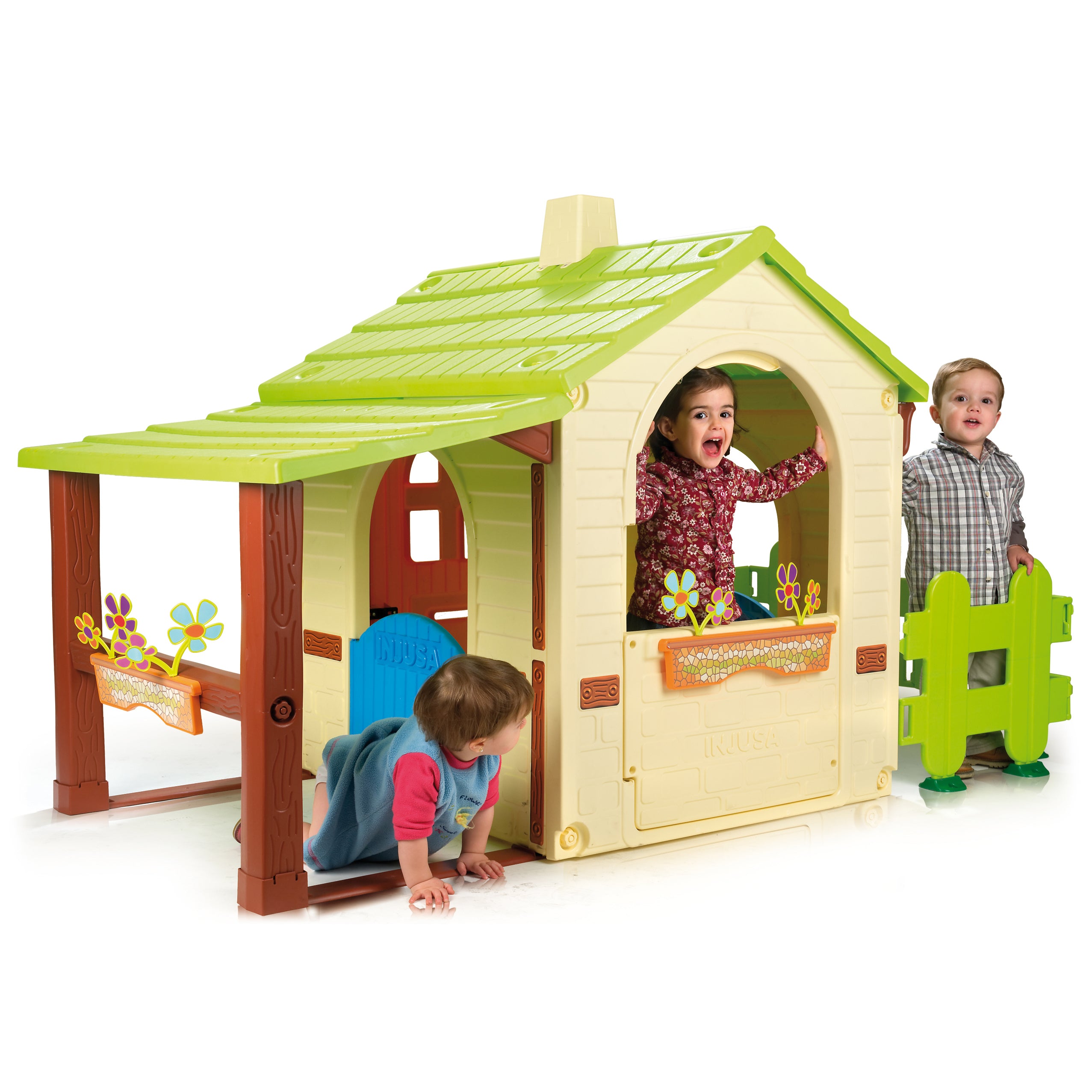 Country Playhouse & Rody Inflatable Bounce Horse Sets