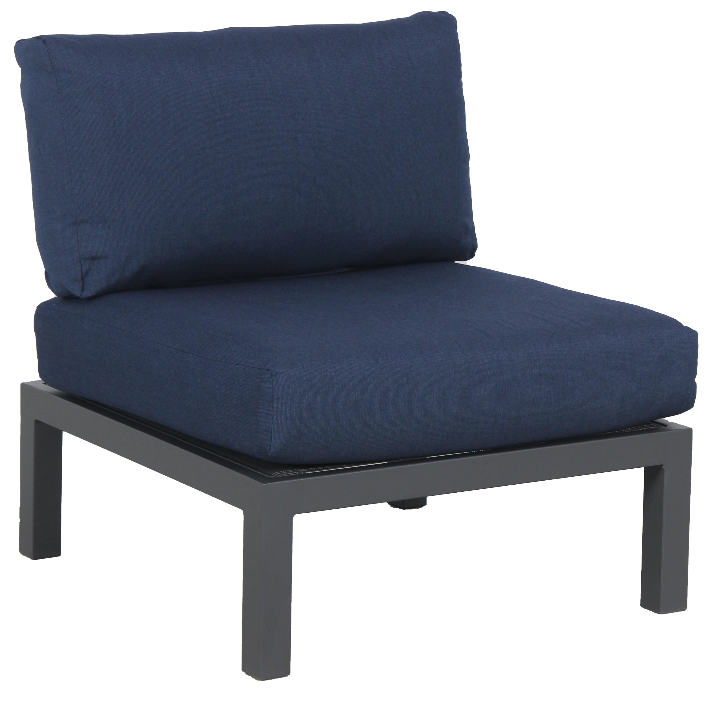 Elba Aluminum Armless Lounge Chair With Cushion