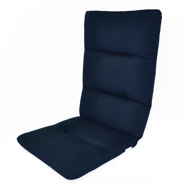Multi Position Hinged Chair Cushions in dark blue, designed for outdoor comfort and durability with premium Sunbrella fabric.