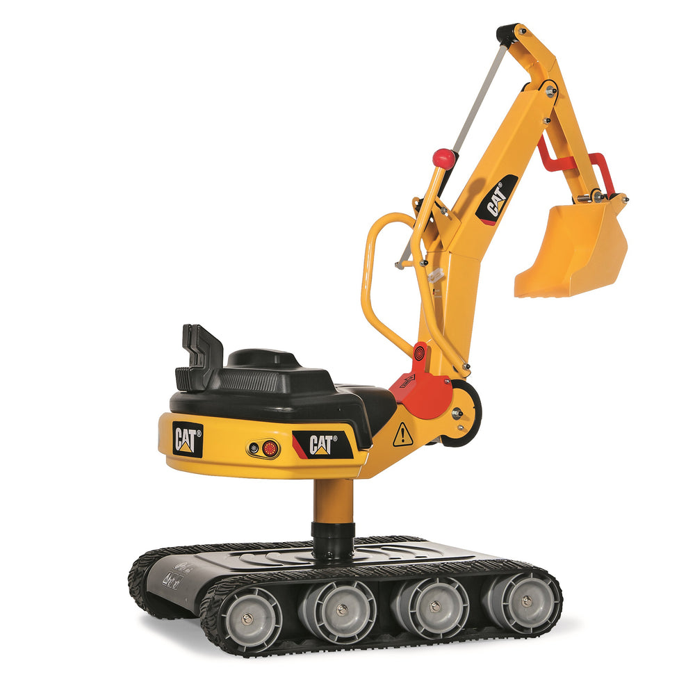 CAT Metal Digger with metal shovel, swivel 360 degrees, tracked wheels, spring assist dual action levers, and heavy-duty frame.