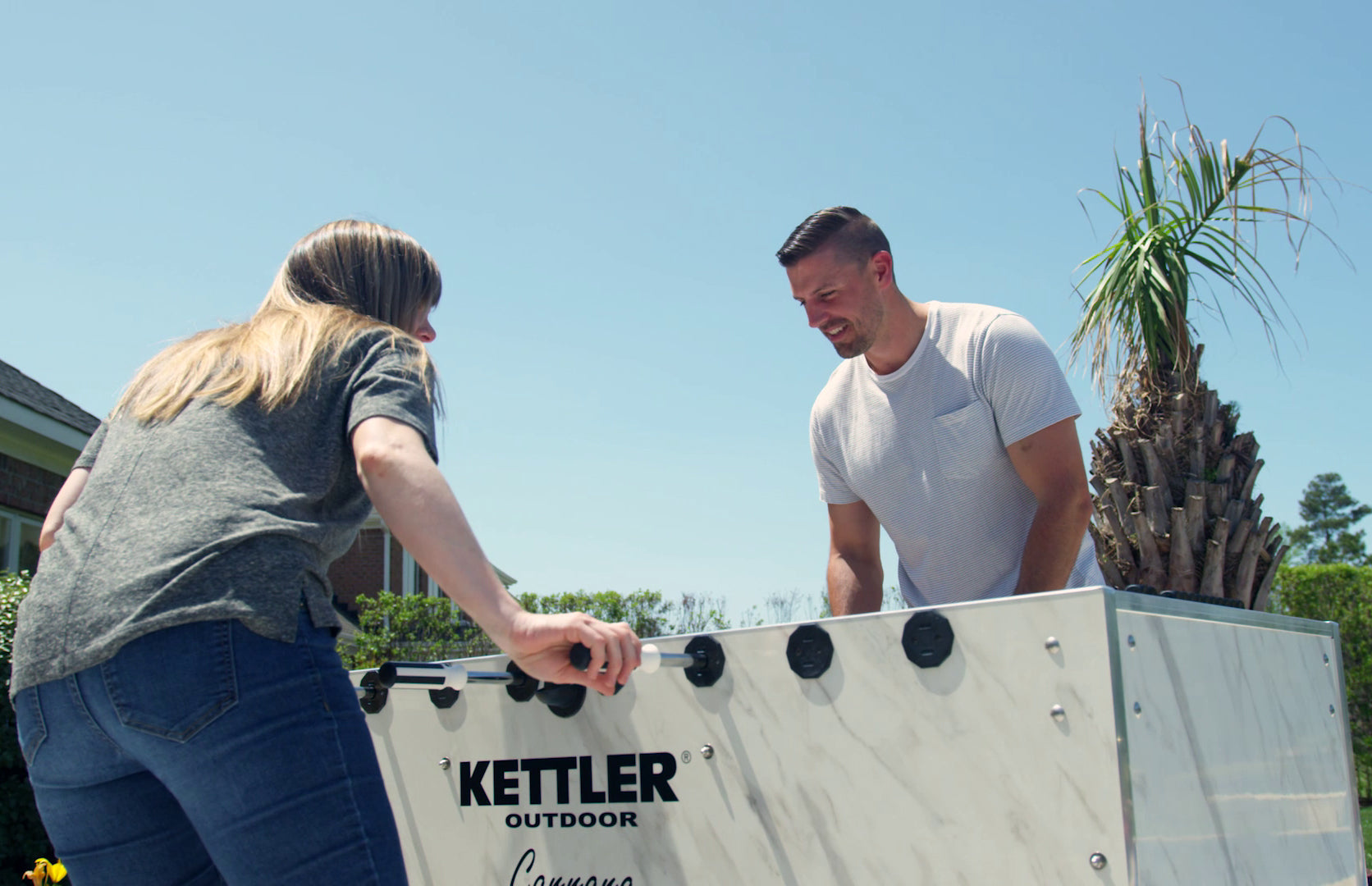 Two Players, lifestyle, foosball table, kicker