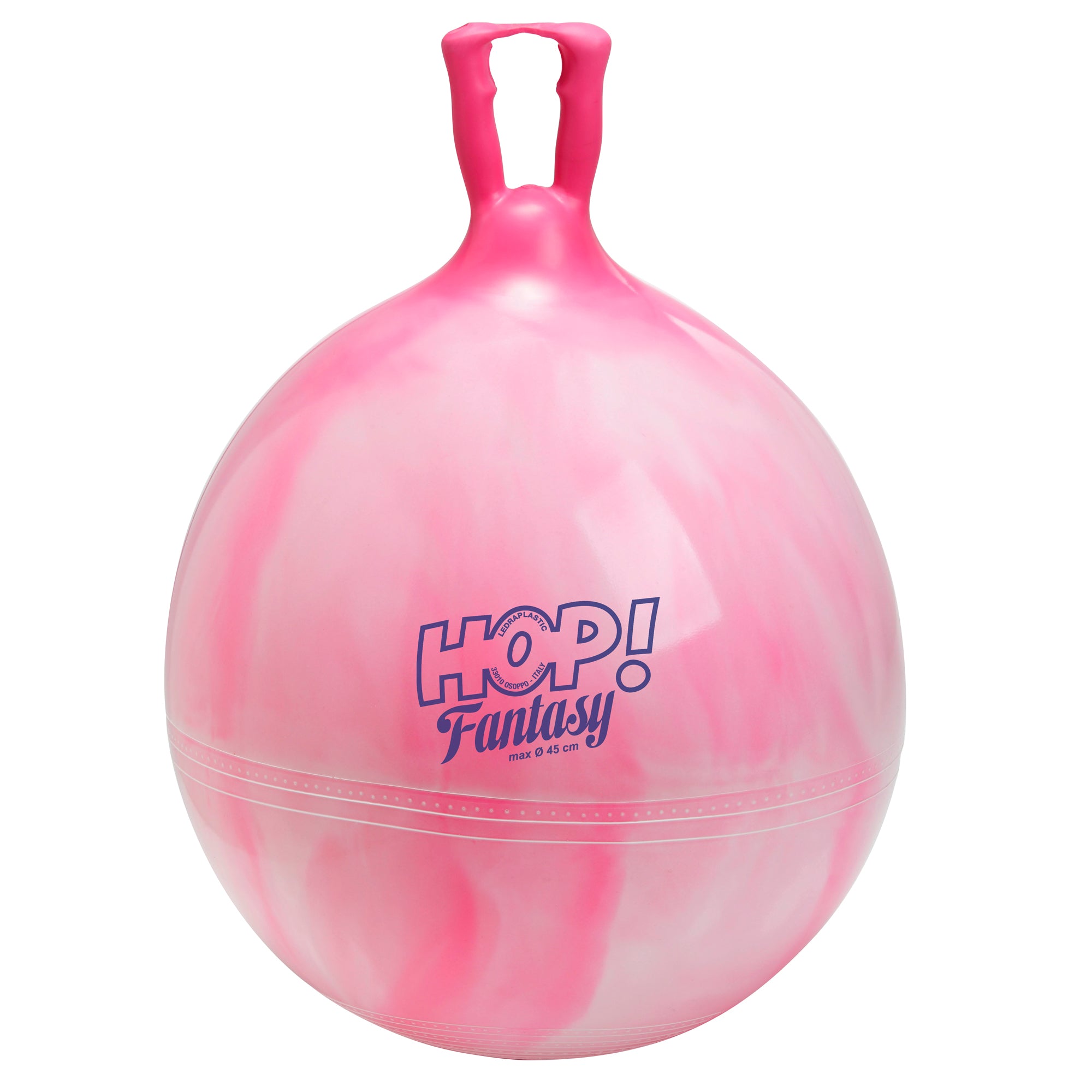 The Hop Ball is a dynamic toy, which promotes balance and coordination in children while providing a fun workout. The soft one-piece handgrip ensures the safest bouncing as it is made of the same material as the ball. Thanks to this special handle, the Gymnic high quality hopper can be included in motor activity programs for innovative and more involving exercises