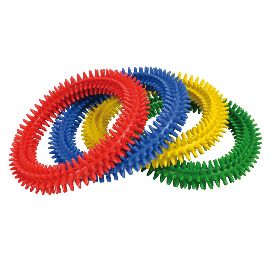 Gymnic Aku Rings In Choice Of 4 Colors spiky flexible rings for sensory play, massage, and underwater activities.