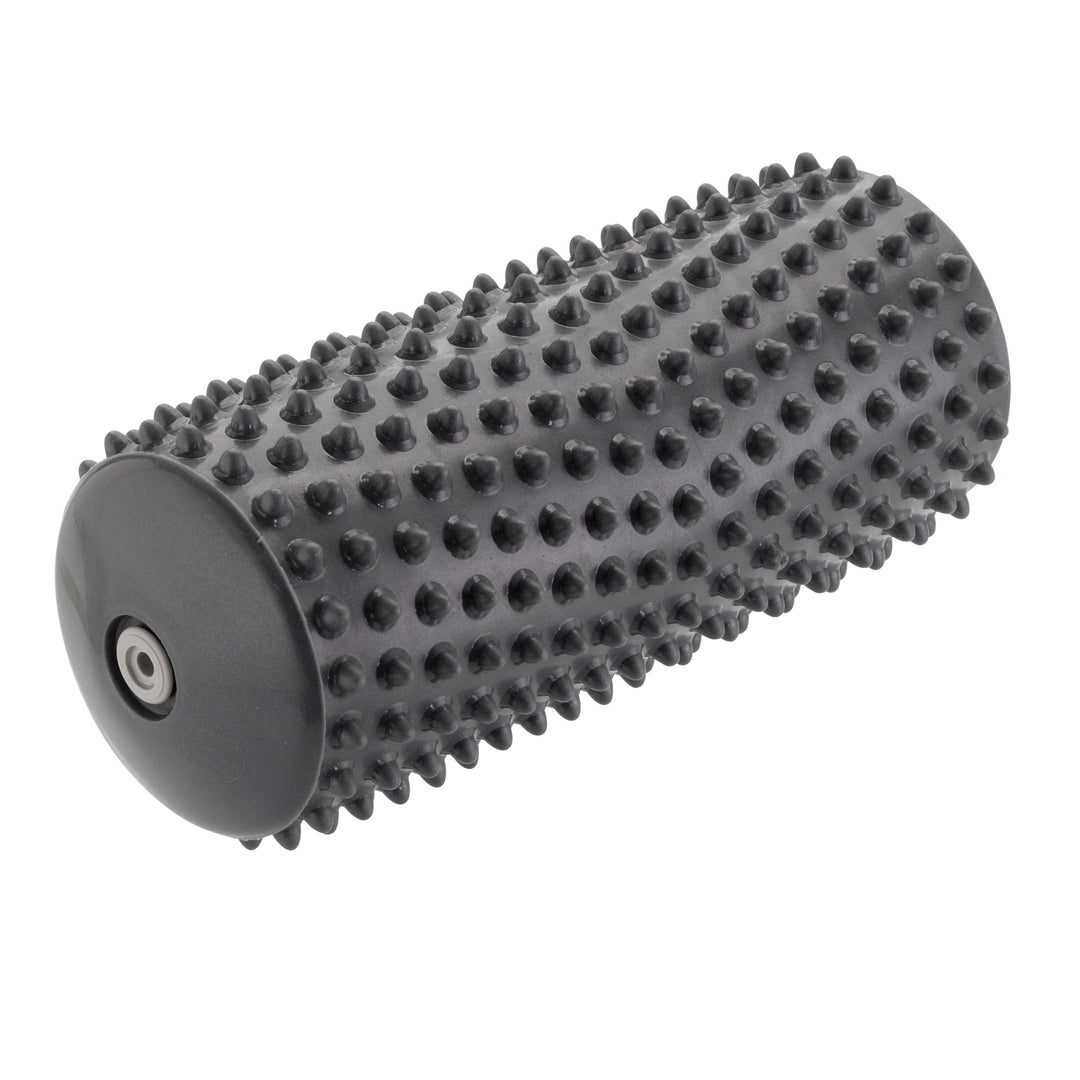 Gymnic Activ Roll small black roller with soft bumps for foot and back massage, reflexology, and adjustable inflation.