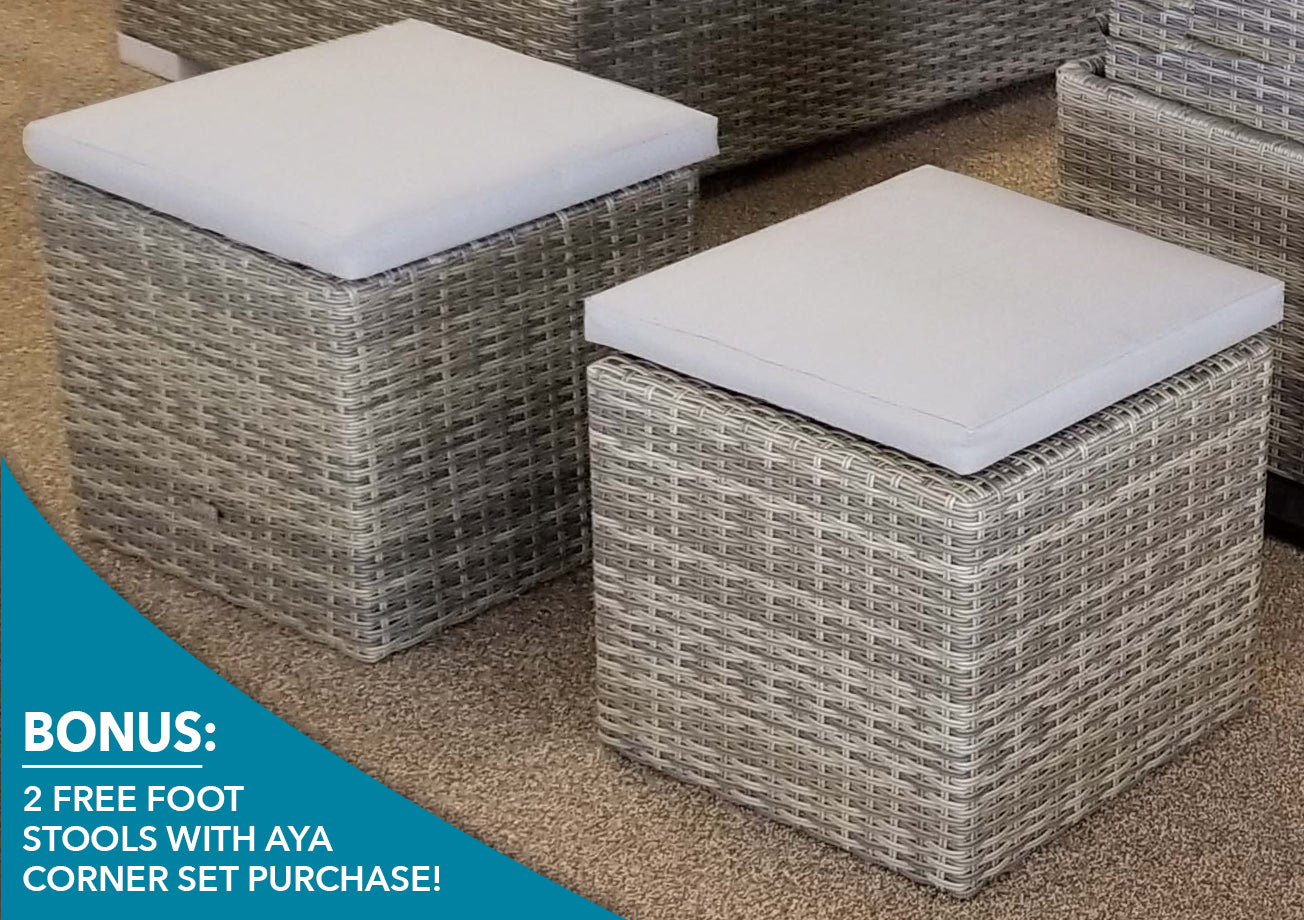 Aya Wicker 5-Piece Corner Set With Cushions