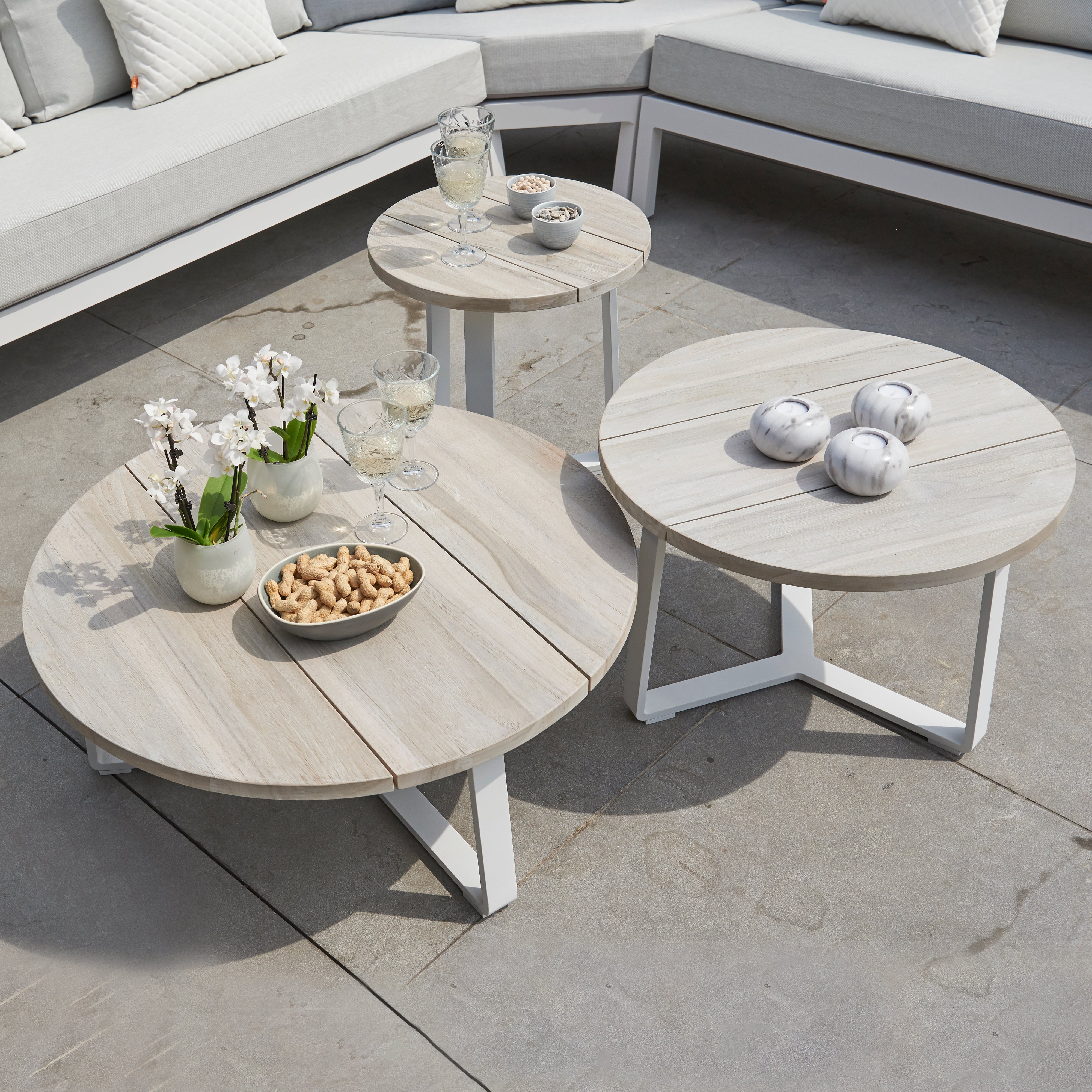 3 Table Set - All Weather Coffee Tables  - Lava