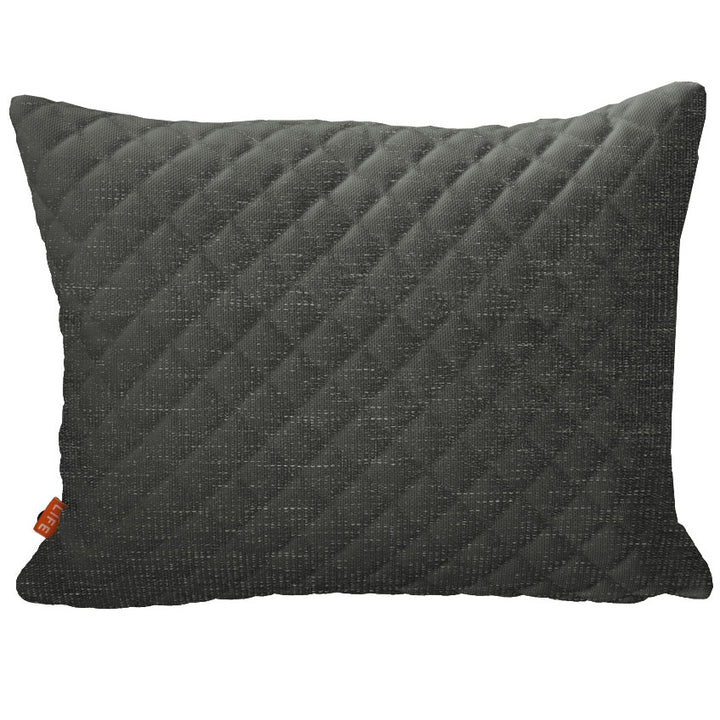 Diamond Pillow in carbon color with textured diamond embroidery, quick-dry fabric, and durable outdoor use design.