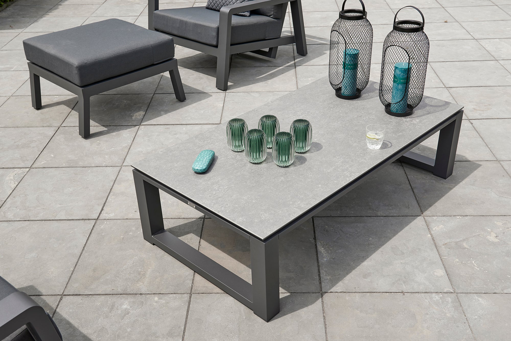 Primavera Coffee Table - Aluminum Frame With Ceramic Top