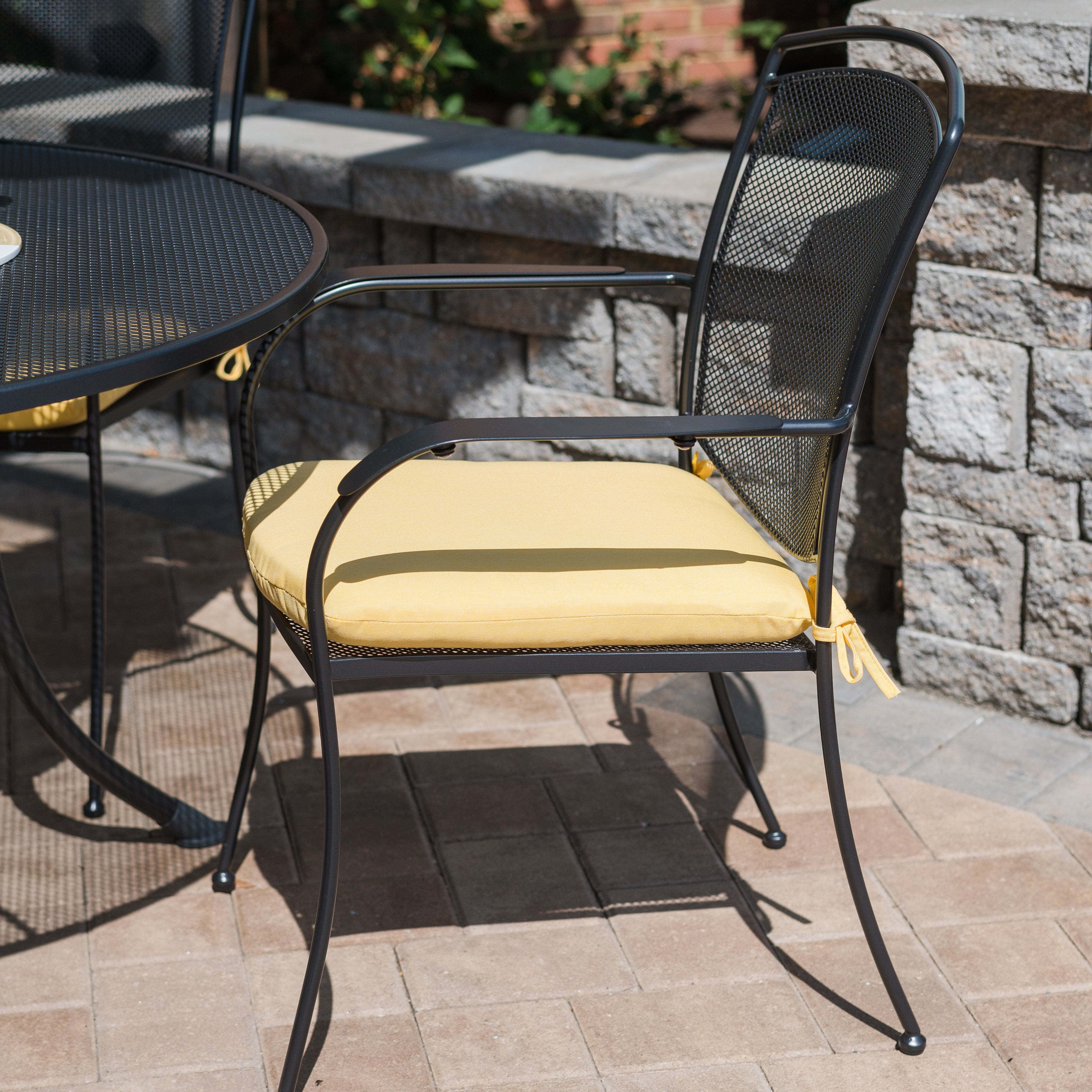 Henley Wrought Iron Mesh Stackable Arm Chair - Set Of 6