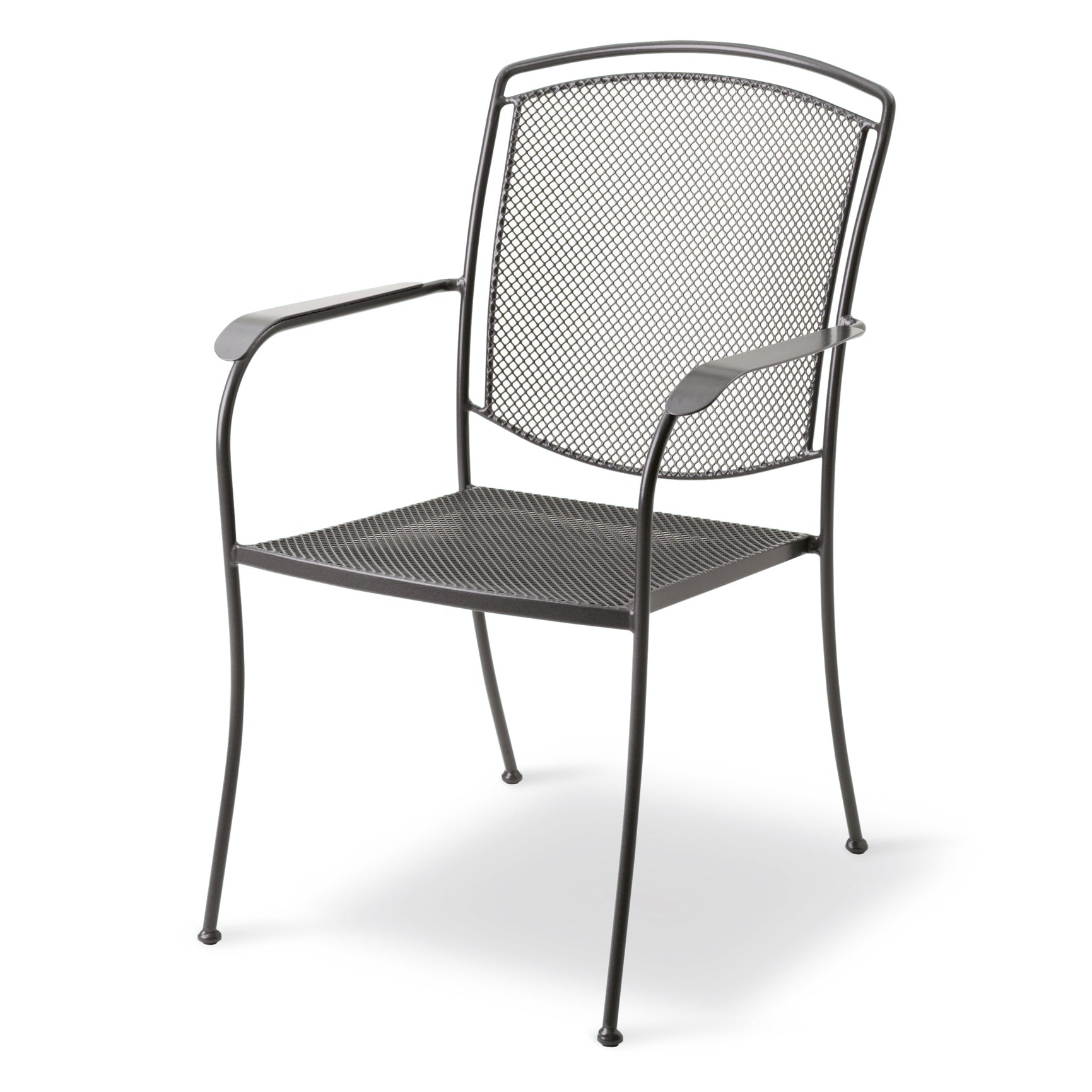 Henley Wrought Iron Mesh Stackable Arm Chair - Set Of 4