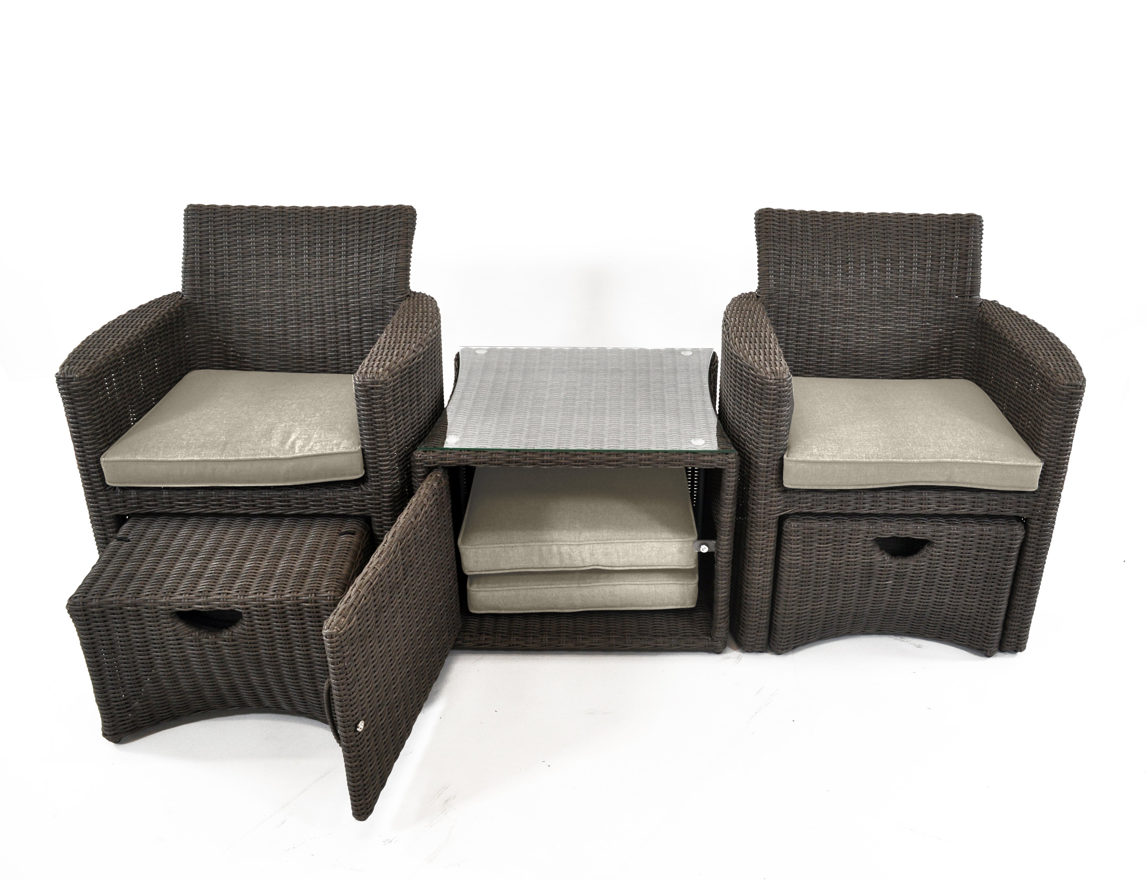 Cupido Wicker 2-Person Conversation Set With Cushions