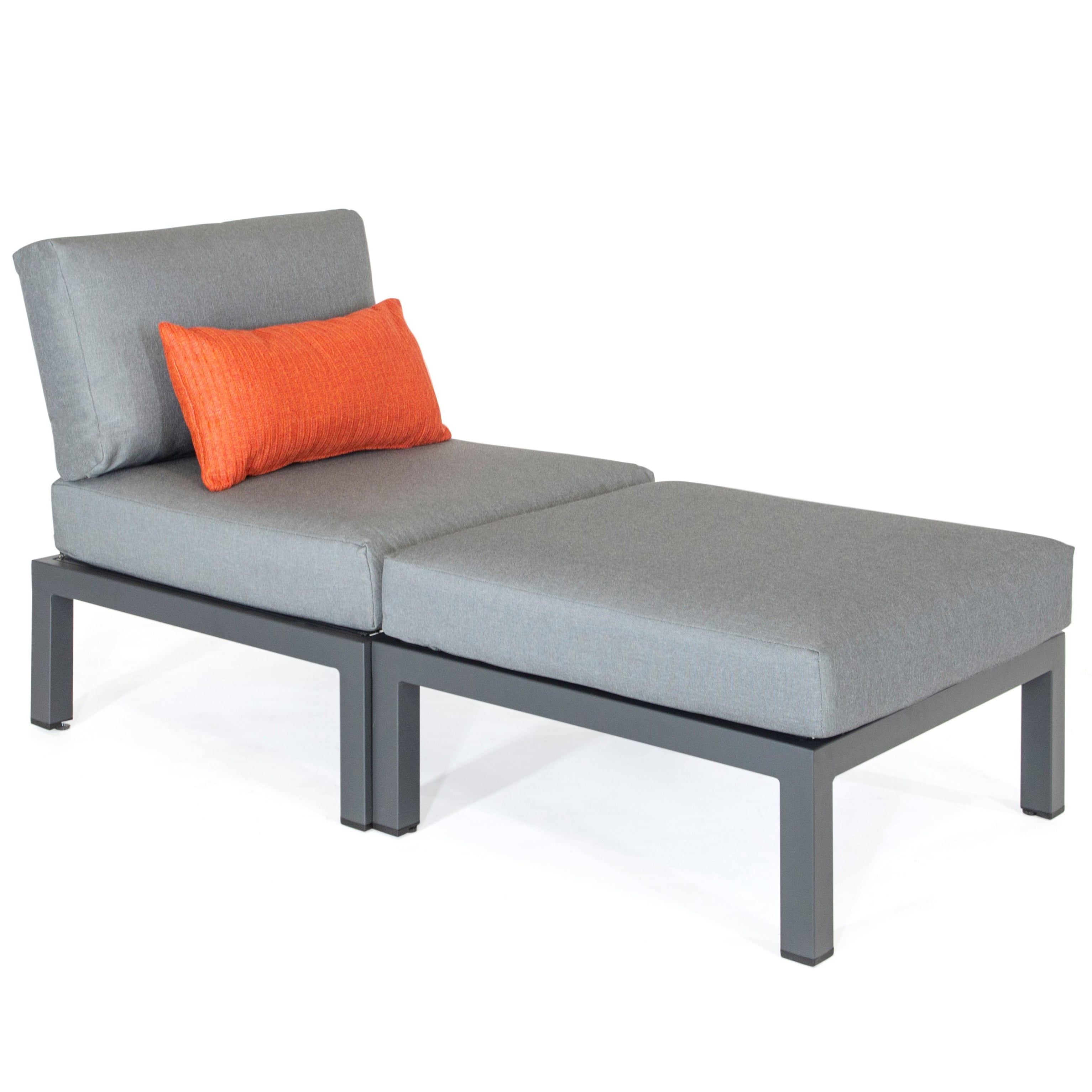 Elba Aluminum Lounge Ottoman With Cushion