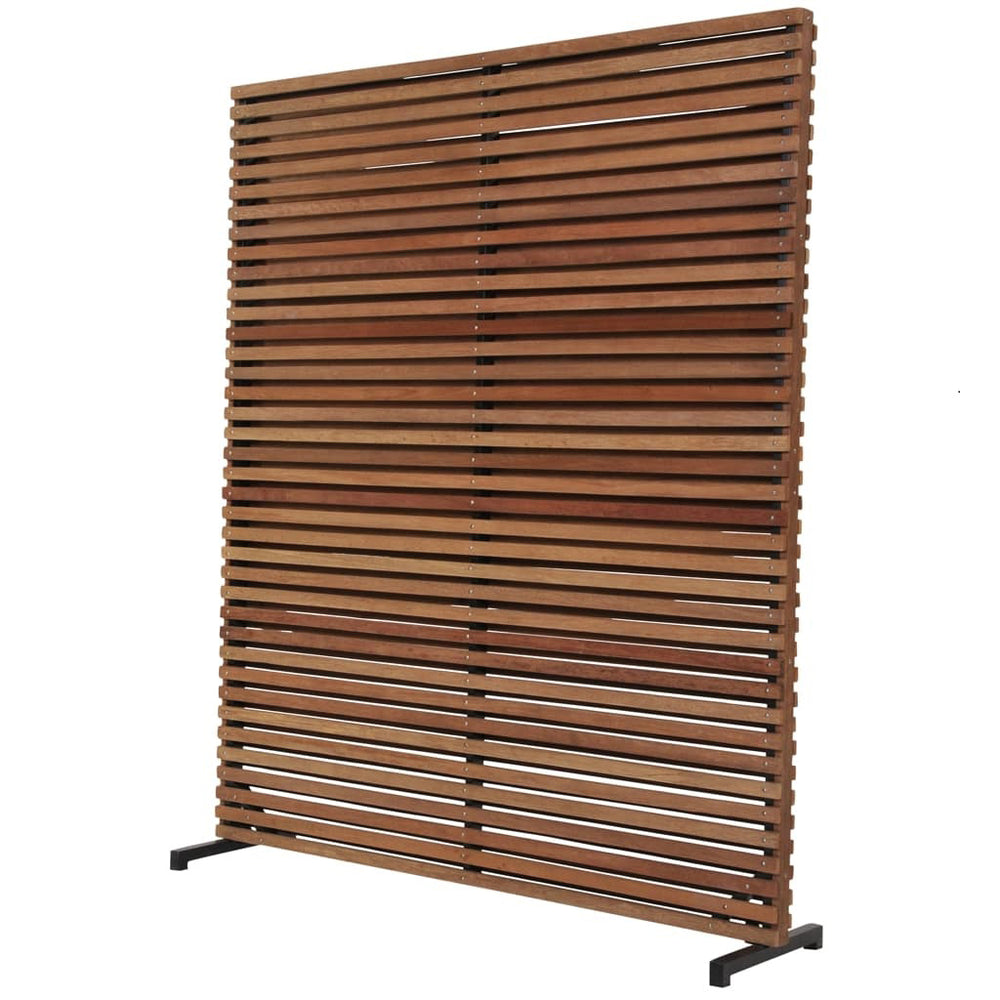 Java Teak Room Divider made of durable Indonesian teak with a powder-coated aluminum frame for indoor or outdoor use.