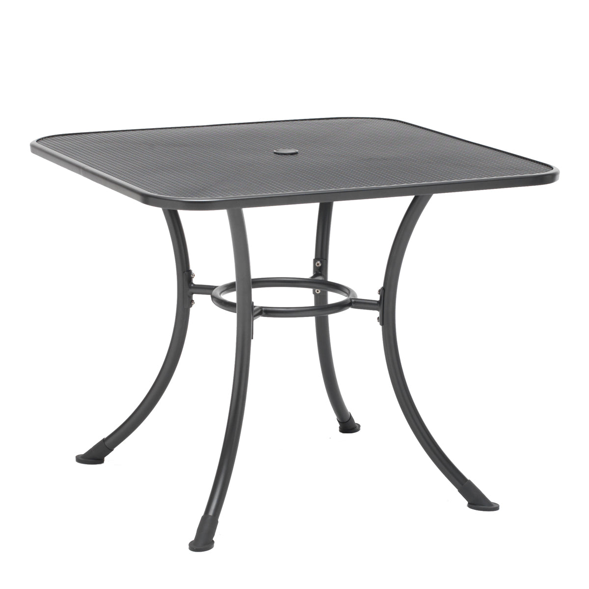 Wrought iron square table with floor levelers 