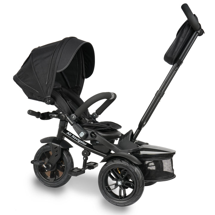 KETTLER Air Navigator 6-in-1 Tricycle with adjustable handle, canopy, safety harness, and storage basket.