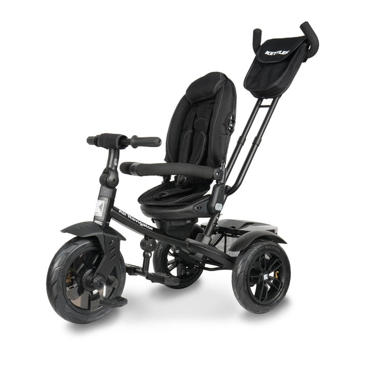 KETTLER Air Navigator 6-in-1 Tricycle with adjustable seat, parent handle, safety harness, and durable pneumatic wheels.
