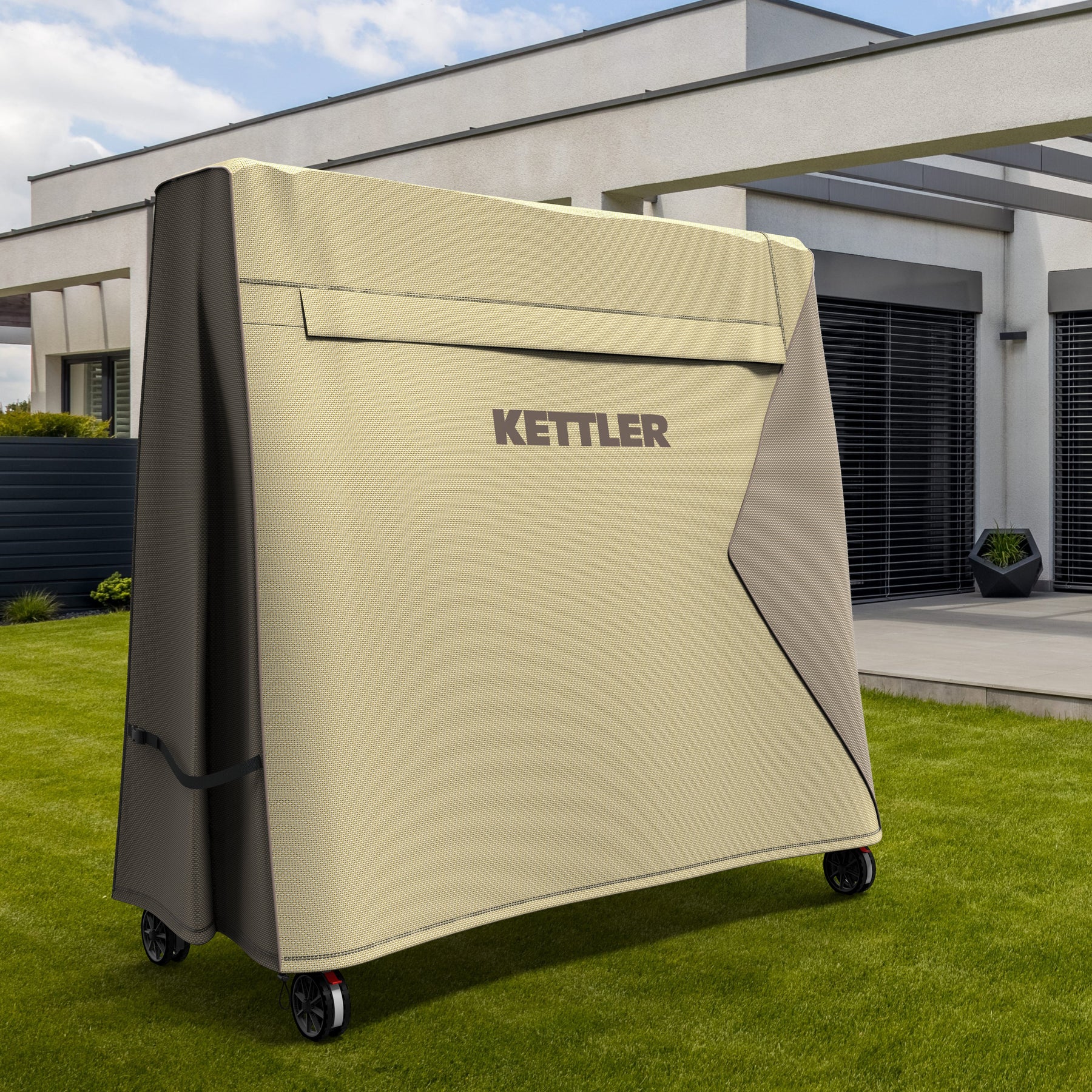 thumbnail image 2 of Kettler Premium All-Weather Table Tennis Cover – Heavy Duty 500D, Waterproof, Fits Folded Tables Up To 72" 2 of 12