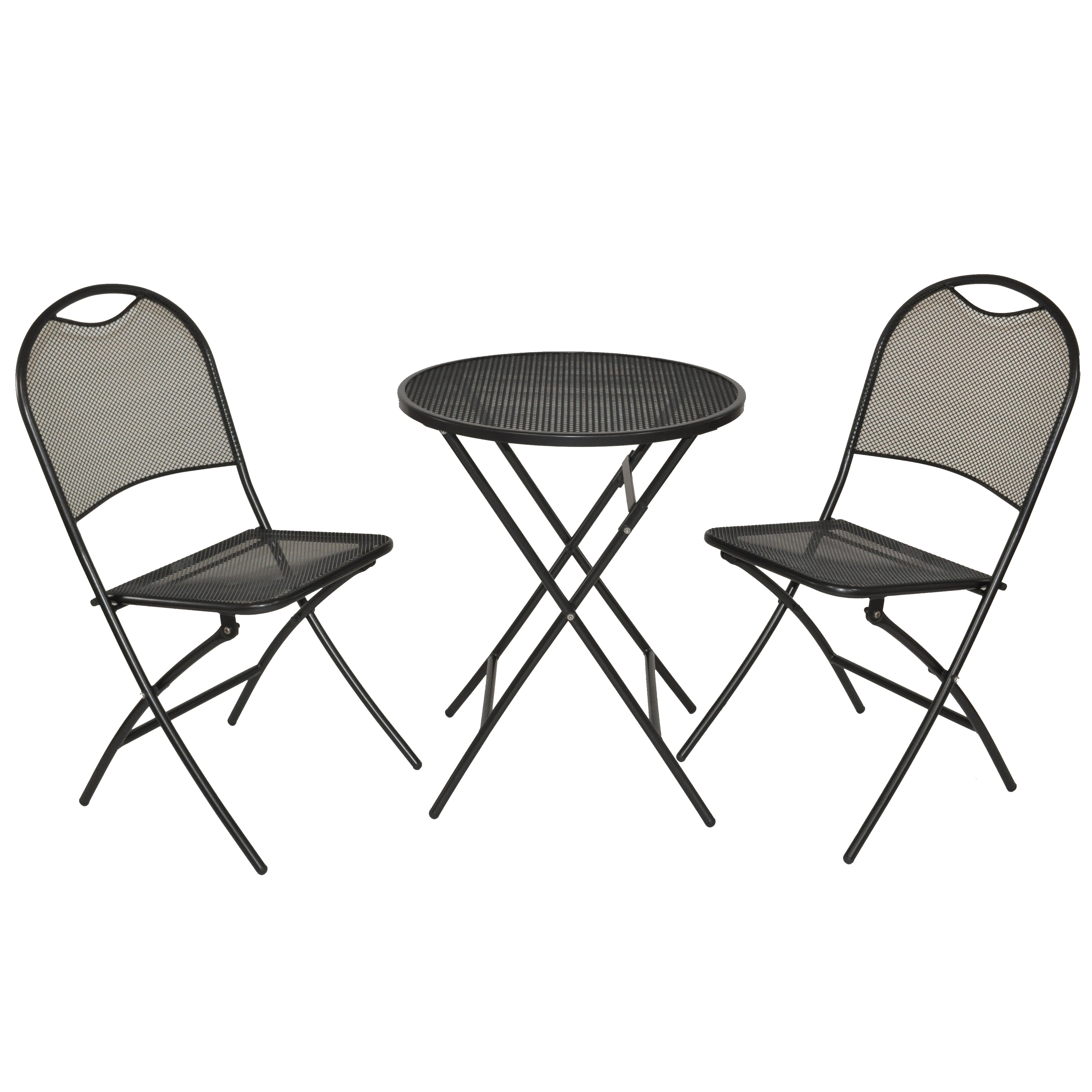 High quality foldable wrought iron set with two chairs and a table
