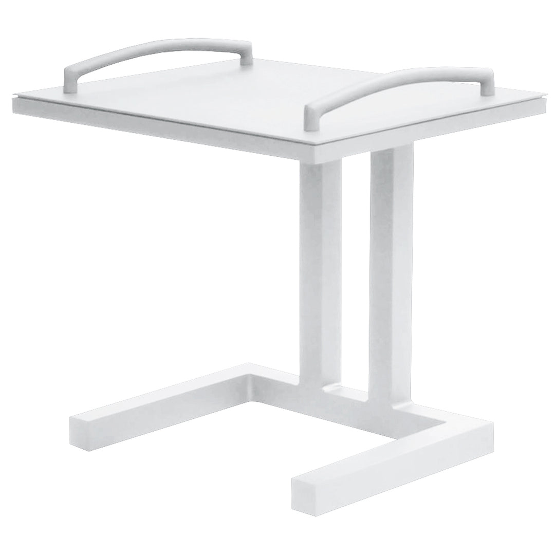 Easy Side Table with removable tray, lightweight aluminum frame, modern design, ideal for outdoor use and added table space.